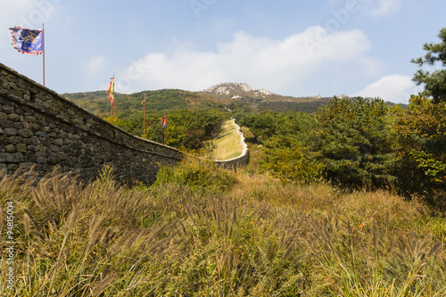 Fortress wall on Geunjeong mountain photo
