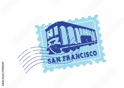 Canvas Print Vector San Francisco Rubber mail stamp