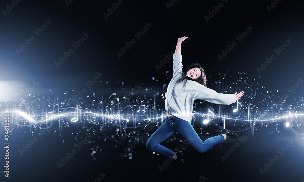 Dancer girl in jump