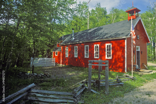 фотографія Red schoolhouse in rustic setting, MI