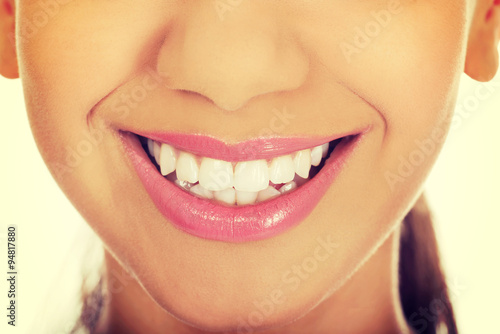 Woman's mouth with perfect smile.