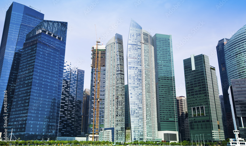 Fototapeta premium Skyscrapers of Singapore business district, Singapore