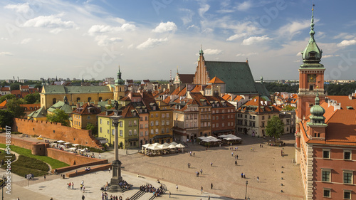Top view of the buildings in Old center of Warsaw, Poland.