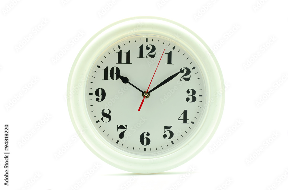 white clock isolated on white white clock isolated on white