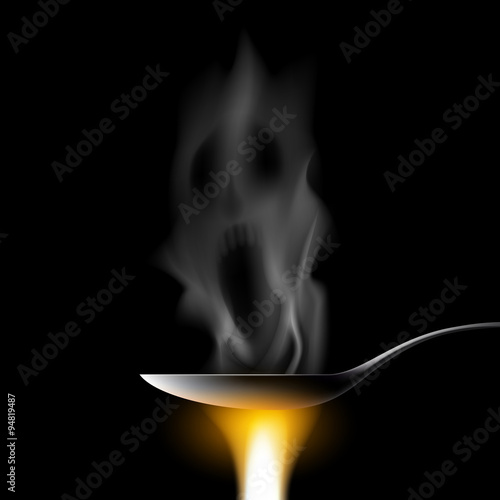 Spoon with a drug.