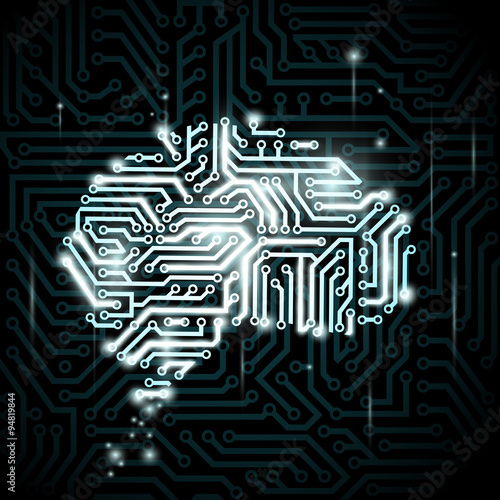 Human brain in the form of circuits.