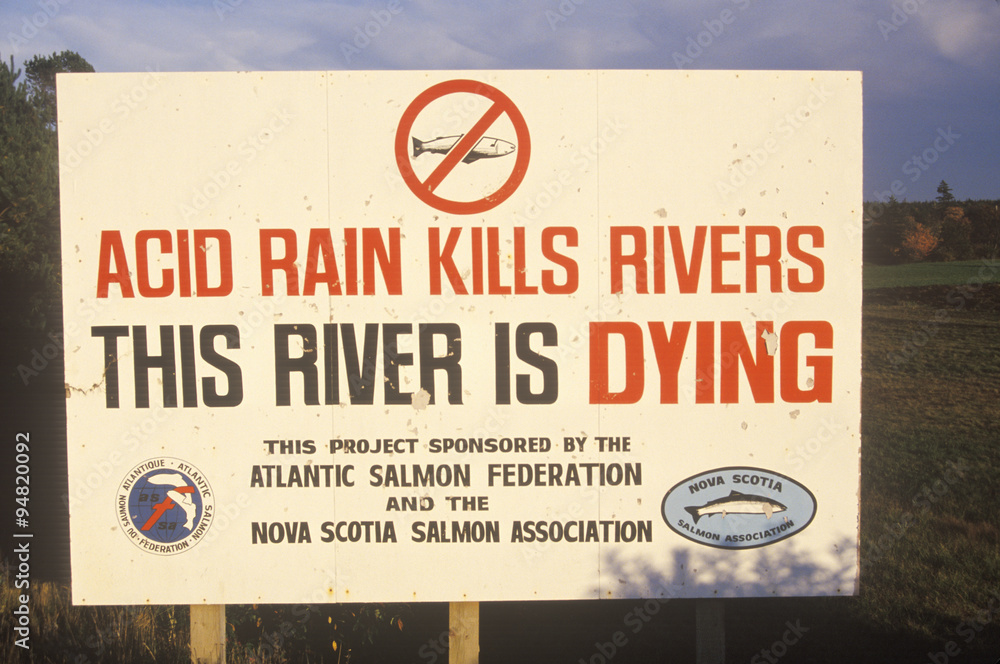 Fotografie A sign warning this river is dying