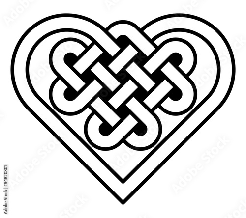 Obraz na płótnie Celtic heart knot isolated illustration