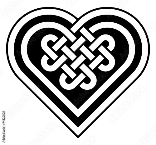 Obraz na płótnie Celtic heart knot isolated illustration