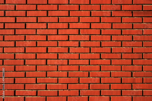 The wall built of bricks  close-up view.