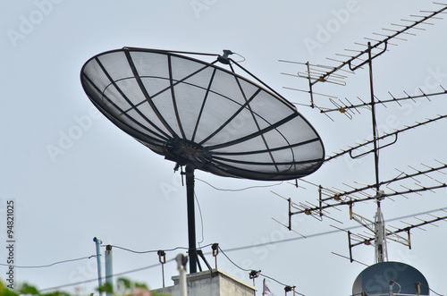 satellite on roof house