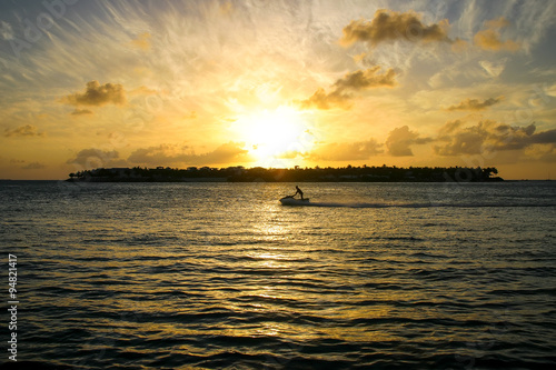 Key West Sunset Over Sunset Key w/ Jet Ski
