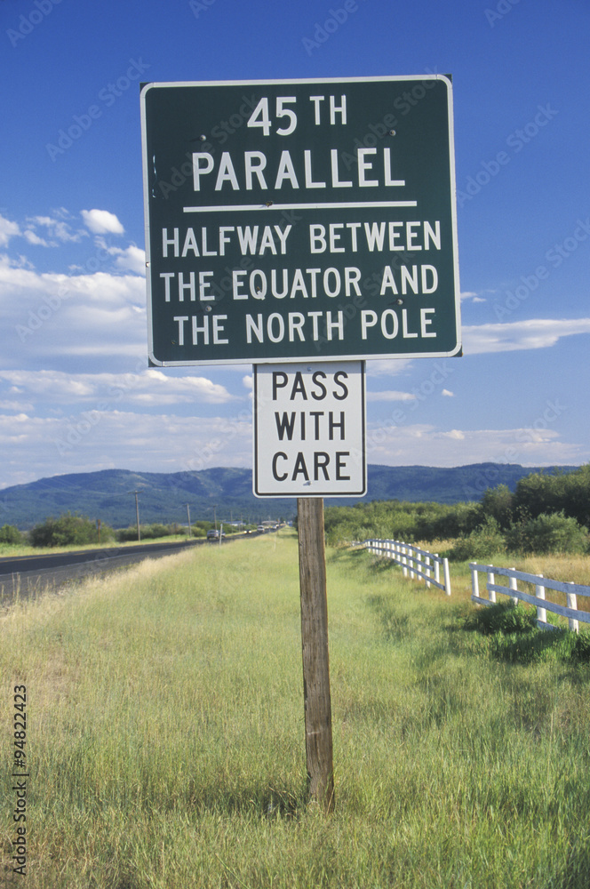 A sign that reads Ò45th ParallelÓ