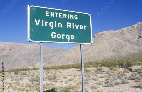 A sign that reads ÒEntering Virgin River GorgeÓ