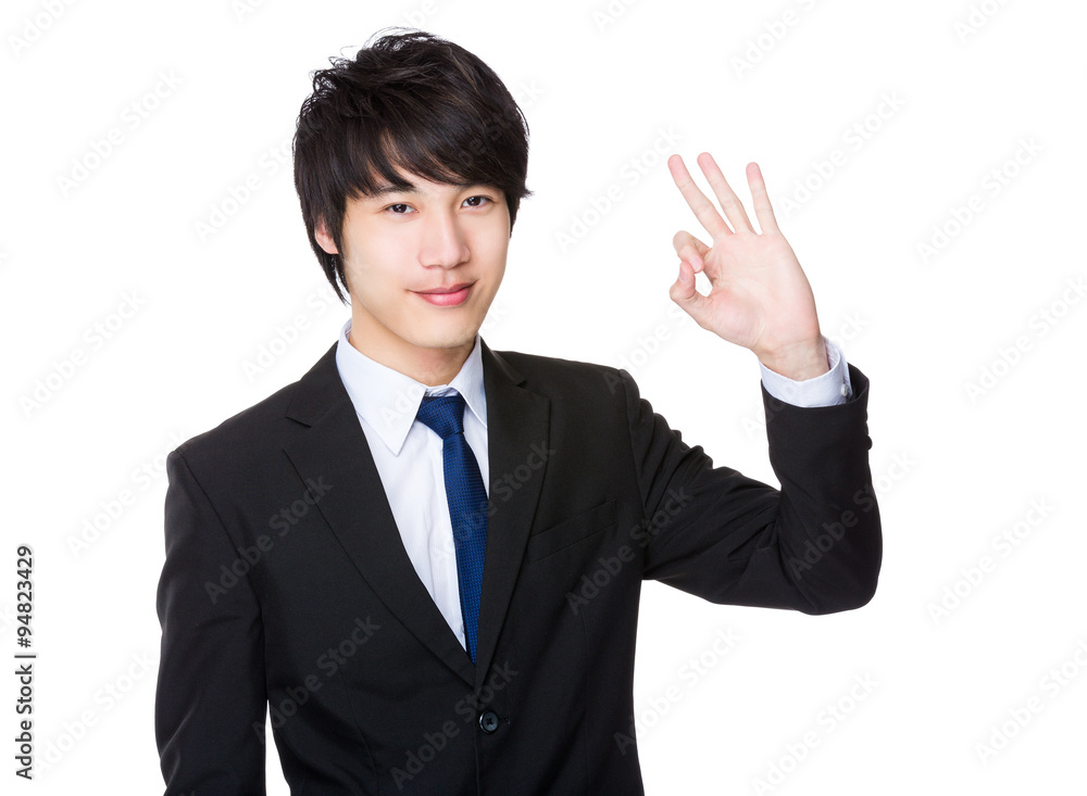Asian Businessman with ok sign gesture Asian Businessman with ok sign gesture