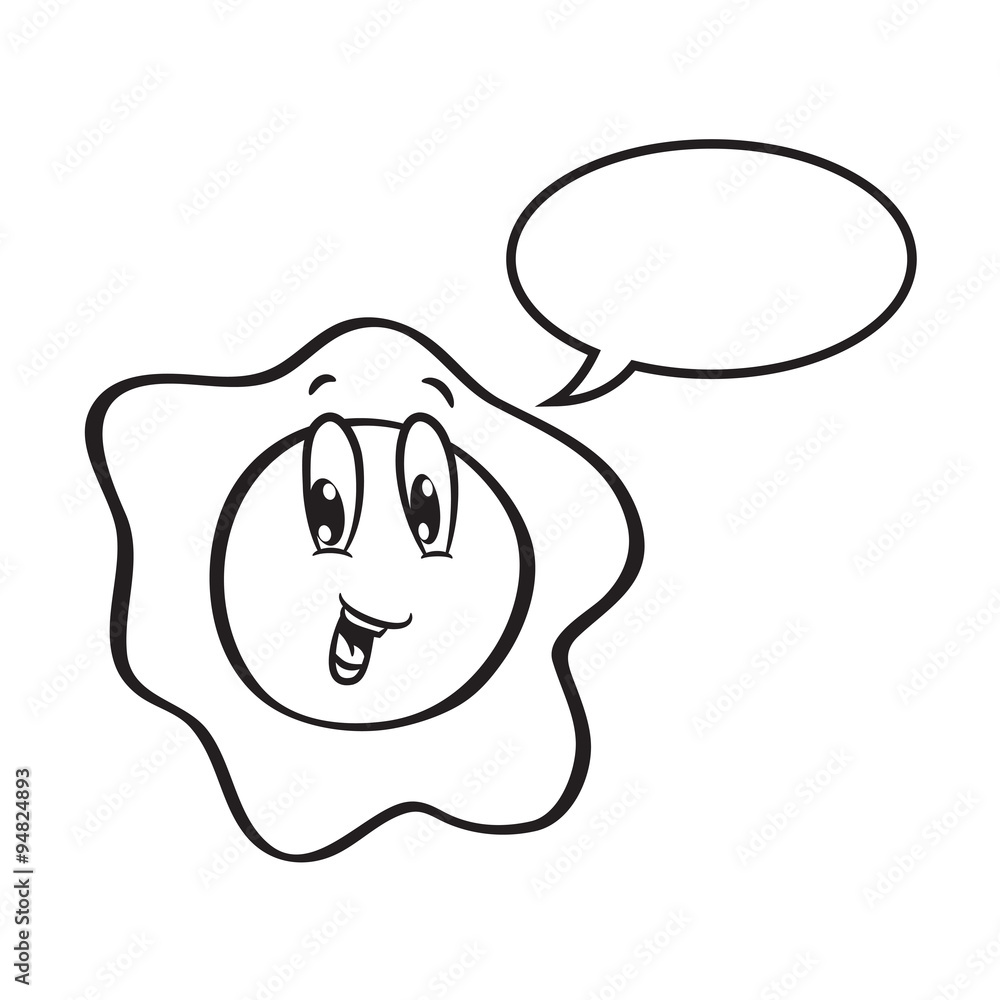 Cartoon egg with bubble speech Cartoon egg with bubble speech