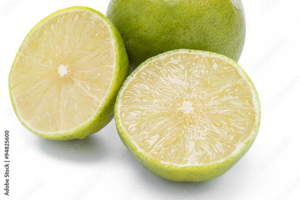 limes on white background limes on white background