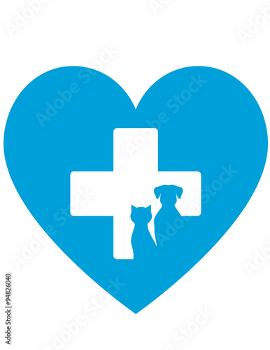 veterinary icon with cross and pet