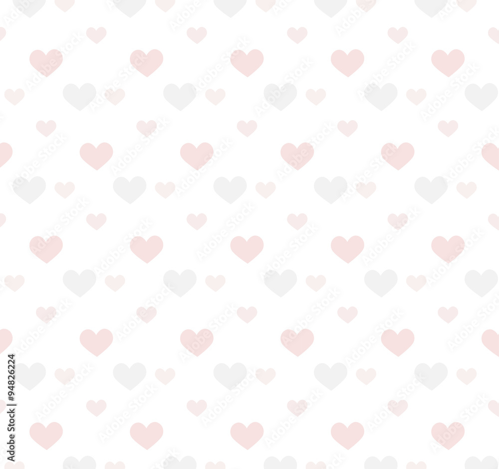 Romantic pattern with hearts. Vector illustration. Background