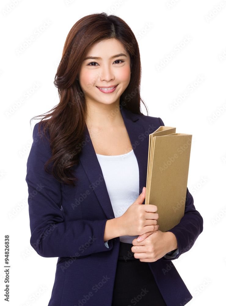 Asian Businesswoman hold with folder Asian Businesswoman hold with folder