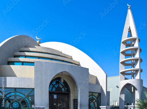 Saudi Arabia,Dammam, a modern style mosque  photo