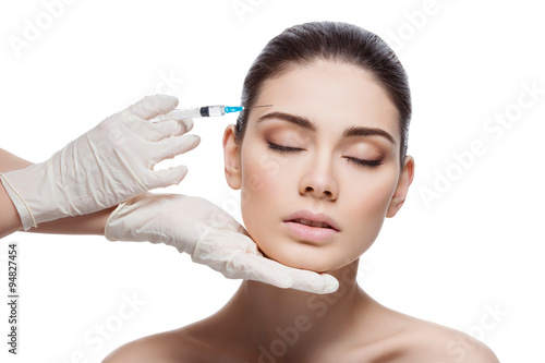 Woman gets collagen injection