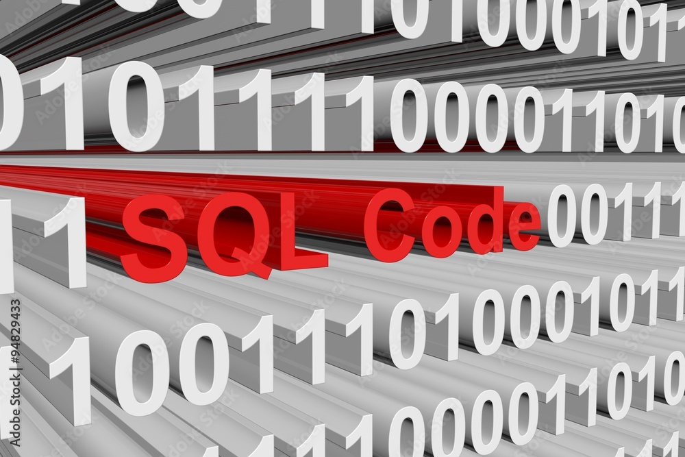 SQL Code presented in binary code