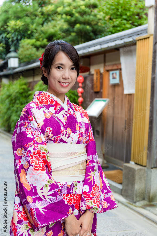 Japanese woman with kimono costume