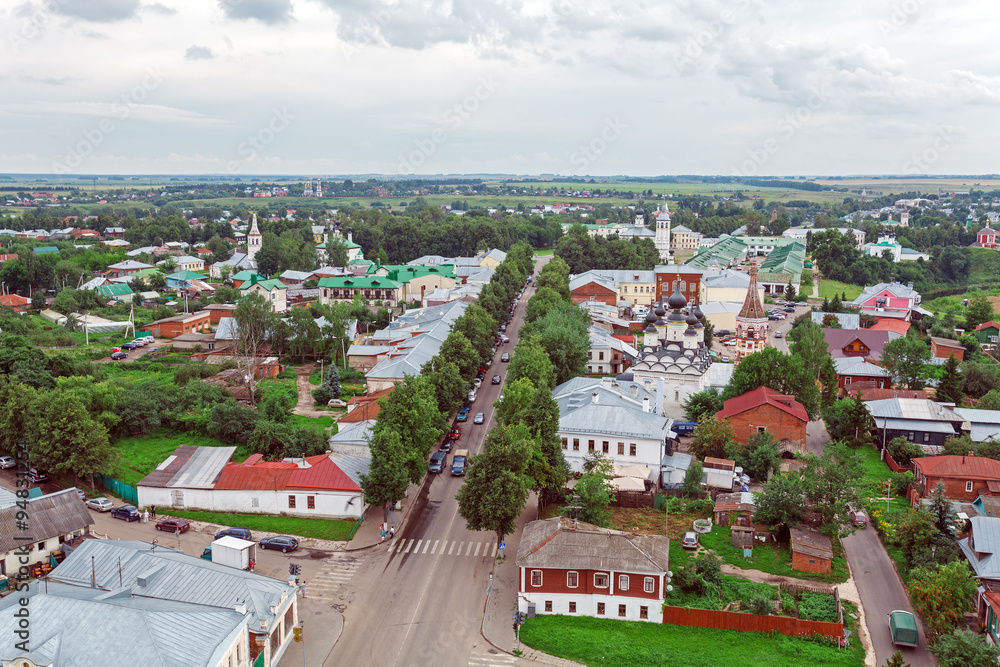 Main Street of Suzdal City Aerial View, Russia