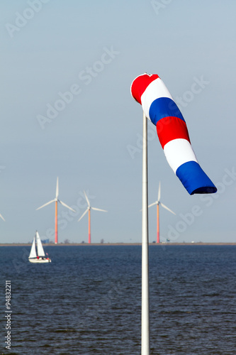 Windsack turbine sailing boat in the Netherlands