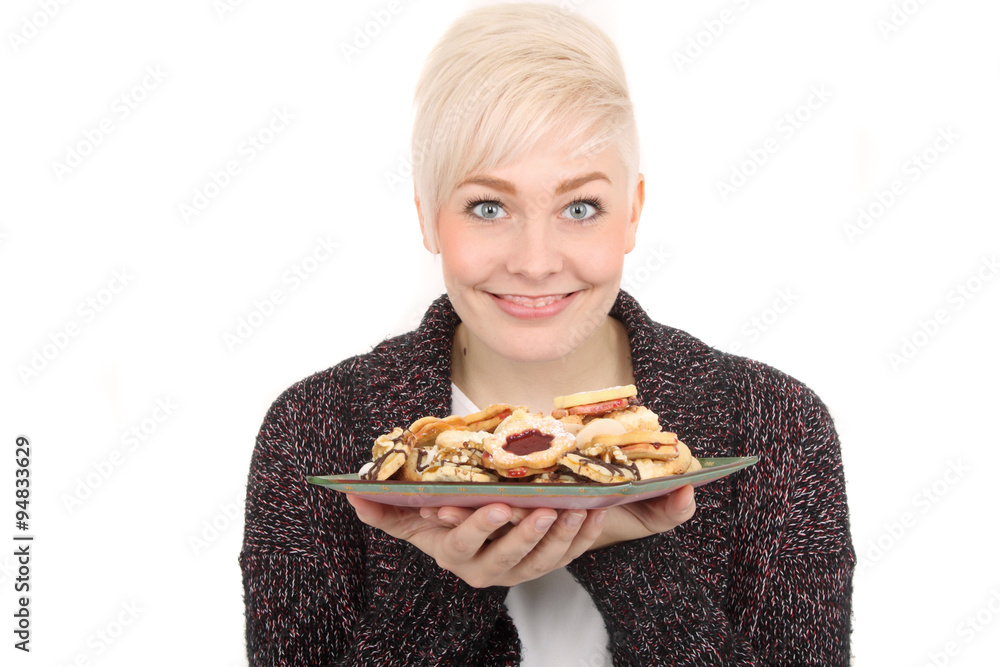 selbst gebackene Plätchen präsentieren. selbst gebackene Plätchen präsentieren.