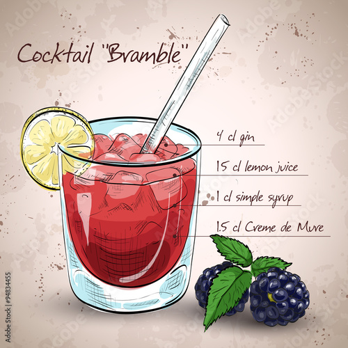 Alcoholic cocktail Bramble photo