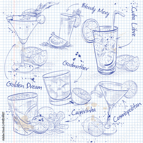 Contemporary Classics Cocktail Set on a notebook page