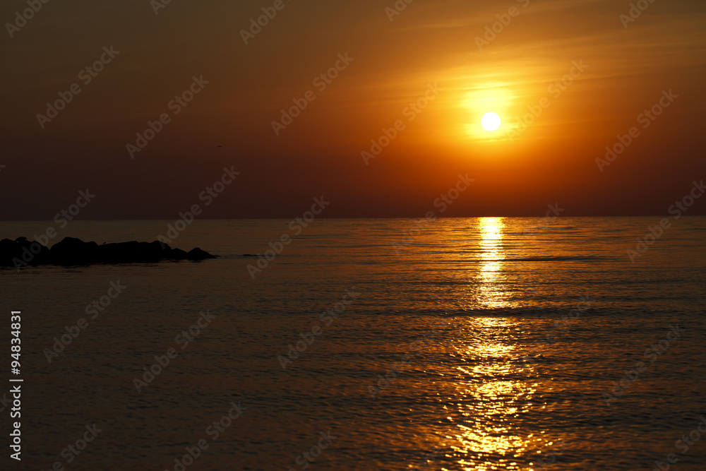beautiful landscape, sunrise on the sea