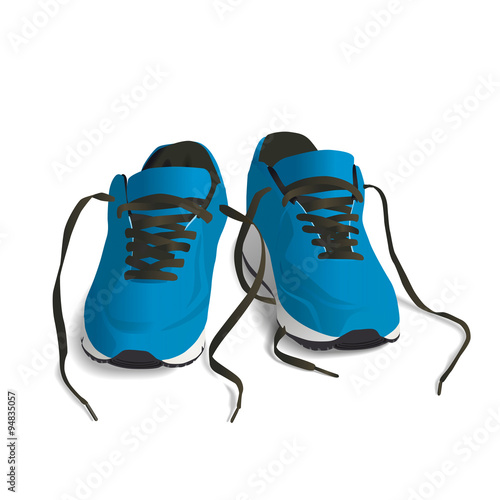 Blue Sport shoes for running vector illustration