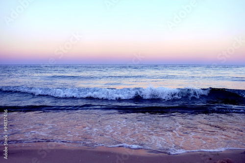 View of beautiful sunset on the beach