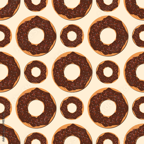 Background with donuts. Seamless vector pattern.