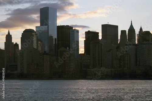 Sunrise on New York City skyline, New York City, New York, USA, 03.21.2014