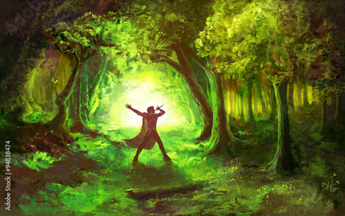 Man in Celtic Forest photo