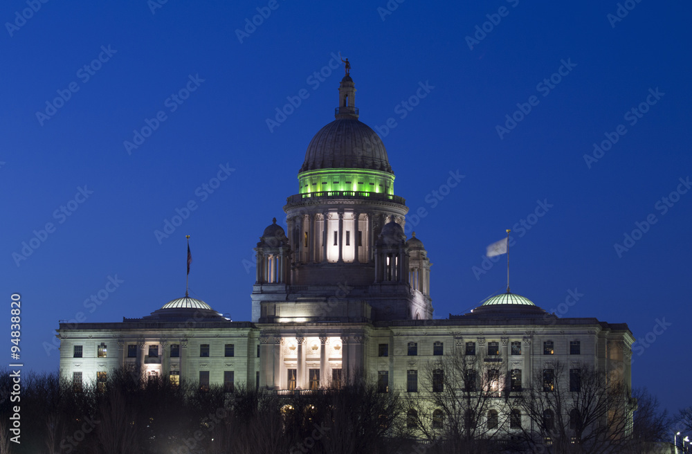 Rhode Island State Capitol at dusk, Providence, Rhode Island, 03.18.2014