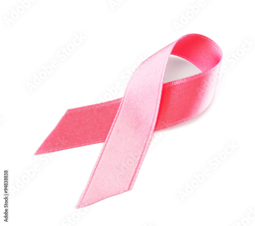 Pink AIDS ribbon isolated white