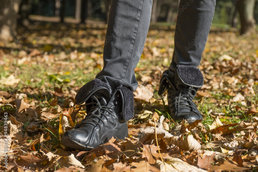 Walk in the autumn park. Walk in the autumn park.