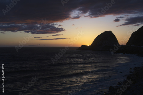 Sunset at Point Mugu, Pacific Ocean, Malibu, Los Angeles, California, USA, 04.04.2014