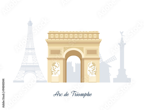  French Landmarks.. Eiffel tower, Notre Dame in Paris, France © Idey