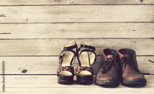 Vintage,High heels and Leather shoes © AnirutKhattirat