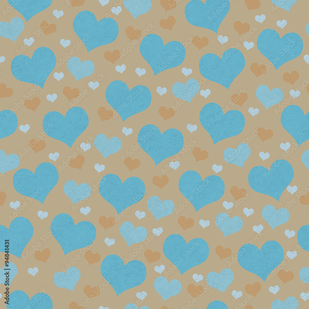 Teal and Brown Hearts Tile Pattern Repeat Background Teal and Brown Hearts Tile Pattern Repeat Background