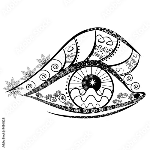 Graphic abstracy eyes of black and white shapes and lines. Vector Illustrator