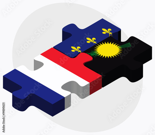 France and Guadeloupe Flags