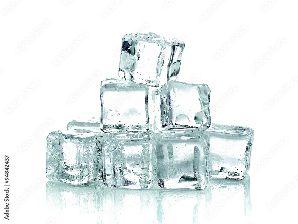 ice cubes on white background ice cubes on white background