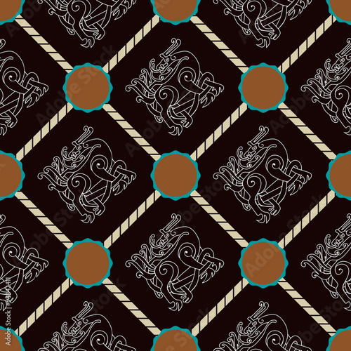 Seamless background with celtic art and ethnic ornaments for your design
